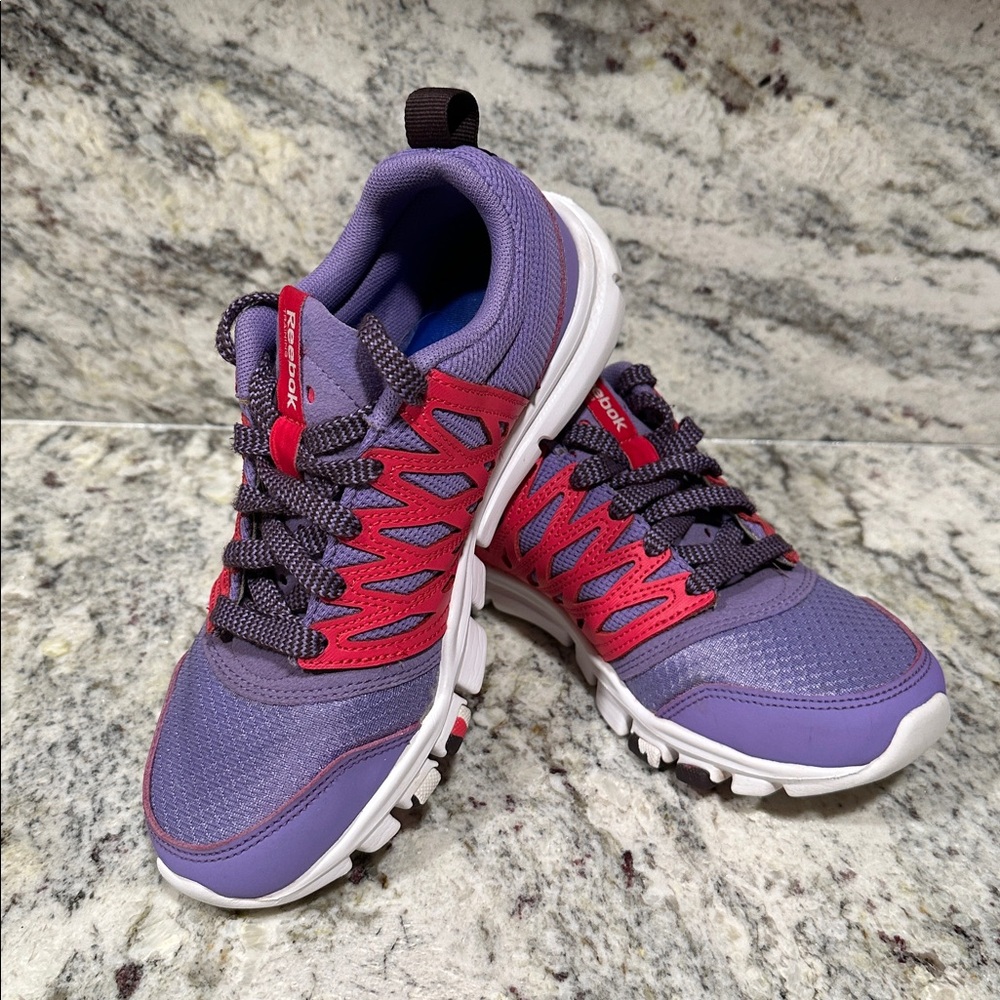 Reebok Red and Purple Sports Shoes